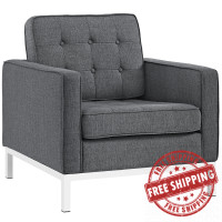 Modway EEI-2050-DOR Loft Fabric Armchair in Gray