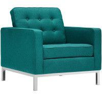 Modway EEI-2050-TEA Loft Upholstered Fabric Armchair