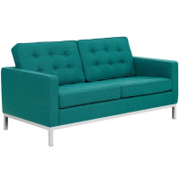 Modway EEI-2051-TEA Loft Upholstered Fabric Loveseat