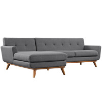 Modway EEI-2068-DOR-SET Engage Left-Facing Sectional Sofa in Gray