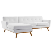 Modway EEI-2068-WHI-SET Engage Left-Facing Upholstered Fabric Sectional Sofa White