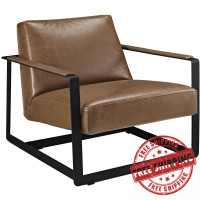Modway EEI-2075-BRN Seg Vinyl Accent Chair in Brown