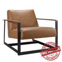 Modway EEI-2075-TAN Tan Seg Vegan Leather Accent Chair