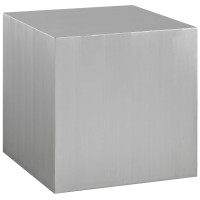 Modway EEI-2097-SLV Cast Stainless Steel Side Table in Silver