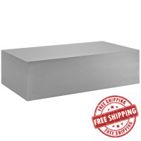 Modway EEI-2098-SLV Cast Stainless Steel Coffee Table in Silver
