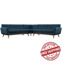 Modway EEI-2108-AZU-SET Engage L-Shaped Sectional Sofa in Azure