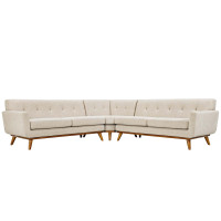 Modway EEI-2108-BEI-SET Engage L-Shaped Sectional Sofa