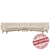 Modway EEI-2108-BEI-SET Engage L-Shaped Sectional Sofa