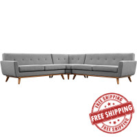 Modway EEI-2108-GRY-SET Engage L-Shaped Sectional Sofa in Expectation Gray