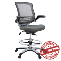 Modway EEI-211-GRY Edge Drafting Chair in Gray