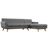 Modway EEI-2119-DOR-SET Engage Right-Facing Sectional Sofa in Gray
