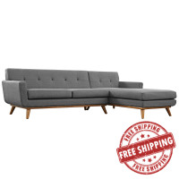 Modway EEI-2119-DOR-SET Engage Right-Facing Sectional Sofa in Gray