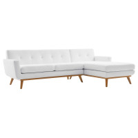 Modway EEI-2119-WHI-SET Engage Right-Facing Upholstered Fabric Sectional Sofa White