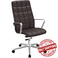 Modway EEI-2126-BRN Tile Highback Office Chair in Brown