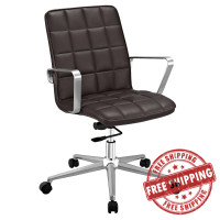 Modway EEI-2127-BRN Tile Office Chair in Brown