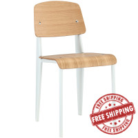 Modway EEI-214-NAT-WHI Cabin Dining Side Chair in Natural White