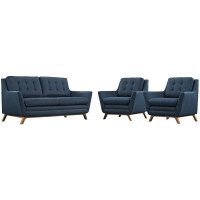 Modway EEI-2141-AZU-SET Beguile 3 Piece Fabric Living Room Set in Azure
