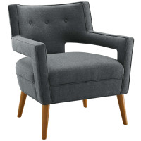 Modway EEI-2142-GRY Sheer Fabric Armchair in Gray