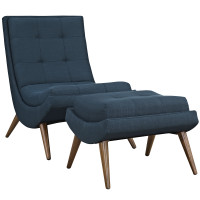 Modway EEI-2143-AZU Ramp Fabric Lounge Chair Set in Azure