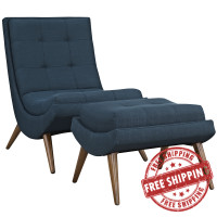 Modway EEI-2143-AZU Ramp Fabric Lounge Chair Set in Azure