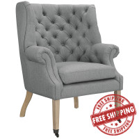 Modway EEI-2146-LGR Chart Fabric Lounge Chair in Light Gray