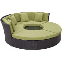 Modway EEI-2171-EXP-PER-SET Convene Circular Outdoor Patio Daybed Set in Espresso Peridot