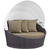 Modway EEI-2175-EXP-MOC Convene Canopy Outdoor Patio Daybed in Espresso Mocha