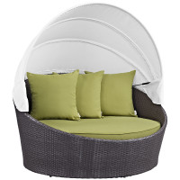 Modway EEI-2175-EXP-PER Convene Canopy Outdoor Patio Daybed in Espresso Peridot