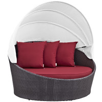 Modway EEI-2175-EXP-RED Convene Canopy Outdoor Patio Daybed in Espresso Red
