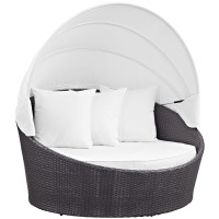 Modway EEI-2175-EXP-WHI Convene Canopy Outdoor Patio Daybed in Espresso White