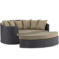Modway EEI-2176-EXP-MOC Convene Outdoor Patio Daybed in Espresso Mocha