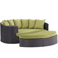 Modway EEI-2176-EXP-PER Convene Outdoor Patio Daybed in Espresso Peridot