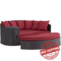 Modway EEI-2176-EXP-RED Convene Outdoor Patio Daybed in Espresso Red