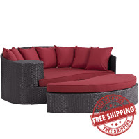 Modway EEI-2176-EXP-RED Convene Outdoor Patio Daybed in Espresso Red