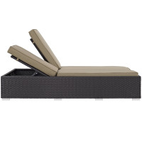 Modway EEI-2177-EXP-MOC Convene Double Outdoor Patio Chaise in Espresso Mocha