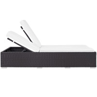Modway EEI-2177-EXP-WHI Convene Double Outdoor Patio Chaise in Espresso White
