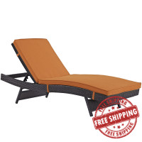 Modway EEI-2179-EXP-ORA Convene Outdoor Patio Chaise in Espresso Orange