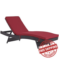 Modway EEI-2179-EXP-RED Convene Outdoor Patio Chaise in Espresso Red