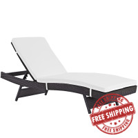 Modway EEI-2179-EXP-WHI Convene Outdoor Patio Chaise in Espresso White