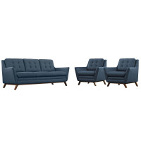 Modway EEI-2184-AZU-SET Beguile 3 Piece Fabric Living Room Set in Azure