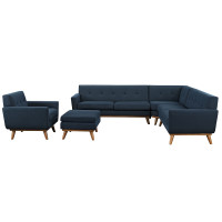 Modway EEI-2186-AZU-SET Engage 5 Piece Sectional Sofa in Azure
