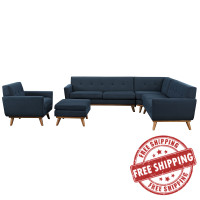 Modway EEI-2186-AZU-SET Engage 5 Piece Sectional Sofa in Azure