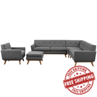 Modway EEI-2186-DOR-SET Engage 5 Piece Sectional Sofa in Expectation Gray