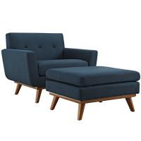 Modway EEI-2187-AZU-SET Engage 2 Piece Armchair and Ottoman in Azure