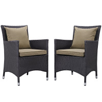 Modway EEI-2188-EXP-MOC-SET Convene 2 Piece Outdoor Patio Dining Set in Espresso Mocha