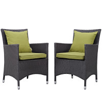 Modway EEI-2188-EXP-PER-SET Convene 2 Piece Outdoor Patio Dining Set in Espresso Peridot