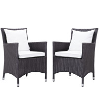 Modway EEI-2188-EXP-WHI-SET Convene 2 Piece Outdoor Patio Dining Set in Espresso White