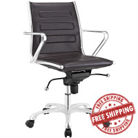 Modway EEI-2214-BRN Ascend Mid Back Office Chair In Brown