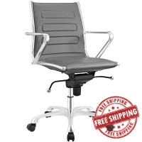 Modway EEI-2214-GRY Ascend Mid Back Office Chair In Gray