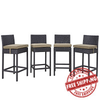 Modway EEI-2218-EXP-MOC-SET Convene 4 Piece Outdoor Patio Pub Set in Espresso Mocha